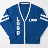 Cardigan tricoté bleu Phi de la Fraternité, broderie grecque ZBS, pull à manches longues pour homme et femme, en coton molletonné, col en V, tenue universitaire