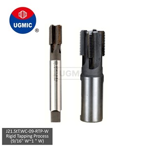 Tarauds UGMIC J21.StT.WC-09 pour processus de taraudage rigide - 9/16" 5/8" 3/4" 7/8" 1" - Filetage W - Canne droite - Droit - 90HRA (soudés) - Product Image 1