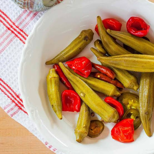 WHOLESALE Vietnam <b>Pickled</b> Okra 370ml Glass <b>Jar</b> with Chili for Retail Distributor - Product Image 6