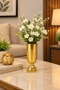 Premium Modern Luxury Fancy Premium Aluminum Raw Gold Fancy Metal Table Top Decorative Flower <b>Vase</b> Home Decorative <b>Mini</b> <b>Vase</b> - Product Image 1