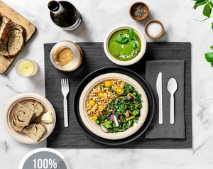 ชุดช้อนส้อมพลาสติกแบบใช้แล้วทิ้ง CPLA/PLA ย่อยสลายได้ เป็นมิตรกับสิ่งแวดล้อม ปลอดสาร BPA กันน้ำ สำหรับงานปาร์ตี้ ยี่ห้อ Home Richfull - Product Image 1