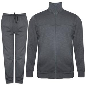 Wholesale Custom Premium Men's Breathable Solid <b>Polyester</b> <b>Tracksuit</b> Set Zipper Hooded Jacket Trousers Ultra High Quality - Product Image 1