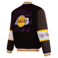 Veste universitaire personnalisée pour hommes des Lakers, écologique, réversible, hiver-automne, avec logo brodé sur le devant, prête pour OEM/ODM