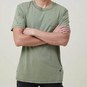 T-shirt homme tendance, nouvelle arrivée, matière de qualité supérieure, durable, effet usé, doux, respirant, pour un usage quotidien. - Product Image 3