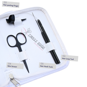 Kit d'outils professionnels pour extensions de cheveux noirs avec pince de serrage à micro-perles en acier inoxydable, applicateur à boucle et mini-ciseaux - Product Image 4
