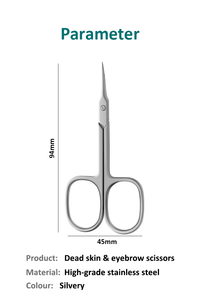 Ciseaux professionnels pour cuticules et sourcils en acier inoxydable courbé et aiguisé de 9,4 cm - Outil durable pour la manucure et le soin personnel - Product Image 3