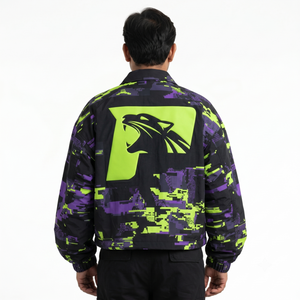 OEM Custom Heavyweight <b>Waterproof</b> Nylon Glitch <b>Camo</b> Streetwear Windbreaker Cropped Coach <b>Jacket</b> Front Logo for Men 3XL Wholesale - Product Image 2