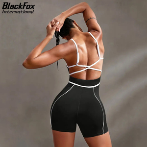 Women One Piece Shapewear Deep V Neck Tummy <b>Control</b> Shorts <b>Bodysuit</b> Solid Color Spandex Polyester Seamless Knitted - Product Image 2