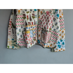 Women's Embroidered Floral Kantha Vest Cotton Waistcoat Button Front <b>Patchwork</b> <b>Jacket</b> With Pockets for Winter gift for her - Product Image 5
