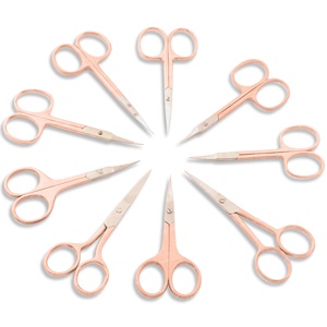 Outil de maquillage de beauté en gros pointe pointue écologique fait à la main ciseaux en argent avec conception et emballage personnalisés - Product Image 1