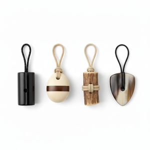 Boutons à bascule rectangulaires noirs modernes faits à la main en corne de buffle écologique, polis, au charme rustique naturel, design géométrique portable - Product Image 4