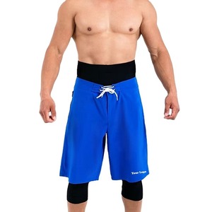 Best Selling Double <b>Layer</b> Men Awrah Covering Knee Length Gym Running Active Wear Compression Lining Shorts <b>Mid</b> Waist Shorts - Product Image 1