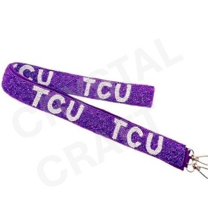 CRYSTAL CRAFT GO FROGS Sangle en sangle perlée violette, style vintage et tendance, avec texte en relief, accessoire de sac à main écologique - Product Image 3