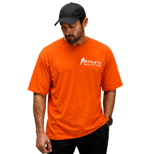 <b>Men</b>’s 100% Cotton <b>Bright</b> Orange Oversized T-<b>Shirt</b> Heavyweight Breathable Crew Neck Short Sleeve Casual Gym Streetwear Training - Product Image 2