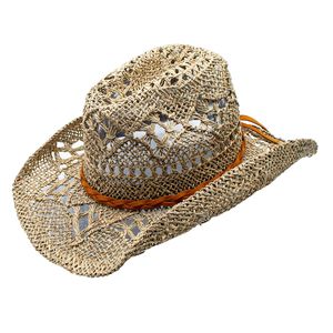 Sombrero de Paja Trenzado Gile Seagrass, Estilo Vaquero, para Playa y Sol - Product Image 1