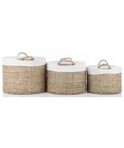 Natural Style Seagrass Eco-Friendly Rustic Multifunction Handmade <b>Basket</b> <b>Shelf</b> Organizer for Home and Kitchen <b>Storage</b> - Product Image 6