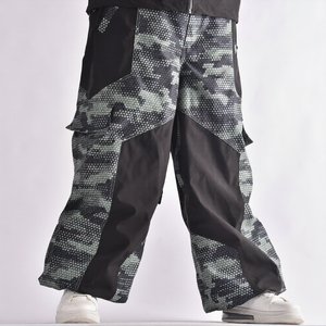 Nuevo pantalón de esquí holgado nieve OEM alta tela elástica poliéster forro de nailon impermeable a prueba de viento transpirable invierno Snowboard - Product Image 1