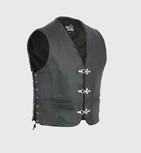 Gilet en cuir noir de qualité supérieure pour homme, veste de motard, du S au 3XL - Product Image 1