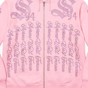 Sudadera con capucha a la moda con pedrería de cristal, forro interior suave, ajuste cómodo, perfecta para el invierno y un estilo llamativo. - Product Image 3