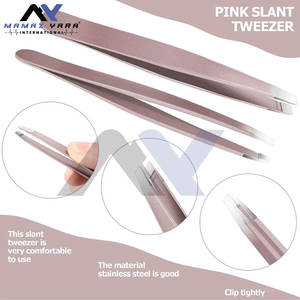 Pinzas para Pestañas de Acero Inoxidable y Aleación, Juego de 9 Piezas, Pinzas para Pestañas Color Oro Rosa, Estilo Moderno - Product Image 4