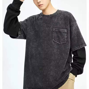 เสื้อยืดโอเวอร์ไซส์ทรงวินเทจผ้าคอตตอนหนานุ่มสไตล์ย้อมสีเอซิด สำหรับสตรีทแวร์และสวมใส่ลำลองทุกวัน - Product Image 4