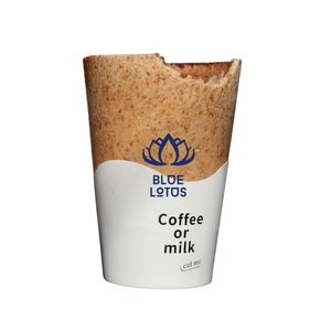 Gobelet à café en gaufrette croustillante aromatisée, écologique, de haute qualité, biodégradable, BLUE LOTUS, résistant au congélateur - Product Image 1