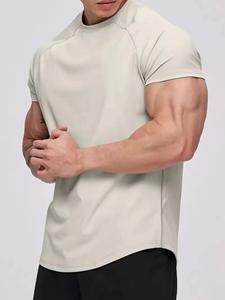 เสื้อยืดคอกลมทรงหลวมไหล่ตกสำหรับผู้ชาย คุณภาพสูง ผ้าฝ้าย 100% รับออกแบบโลโก้ พิมพ์ลายถัก ป้องกันการเป็นขุย - Product Image 6