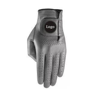 Customizable Logo <b>Men's</b> High Grade Genuine Leather Golf Gloves Adjustable Wrist <b>Strap</b> Non-Slip <b>for</b> Left Right Hands Sports Use - Product Image 2