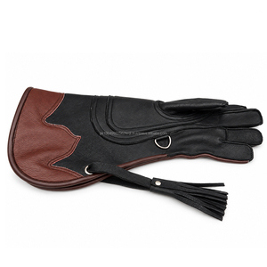 Gant de fauconnerie extra long 45 cm personnalisable en cuir pour la manipulation des faucons, la formation des oiseaux de proie, avec paume renforcée, pour le sport - Product Image 2