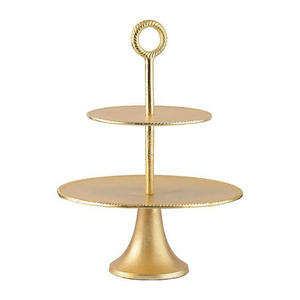 High Quality Metal Brass Plated 2 Tier Cake Stand Dining Table New Decoration <b>Cupcake</b> Dessert Stand for Home Hotel & Restaurant - Product Image 4