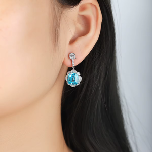 Pendientes de diseño elegante con corte de cojín de calidad premium, joyería para mujer, piedra preciosa de laboratorio, plata clásica, regalo de cumpleaños para mujer - Product Image 5