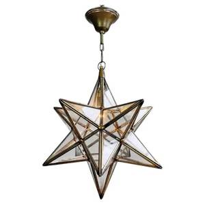 Lanterne suspendue géométrique en fer moderne, luminaire léger pour plafond intérieur, décoration de salon, durable et écologique - Product Image 3