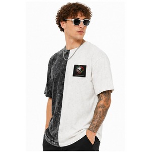 T-shirts en coton tricoté léger 100 % pour hommes, couleur unie, style streetwear, personnalisables, effet délavé, anti-plis, respirants, vente en gros - Product Image 4