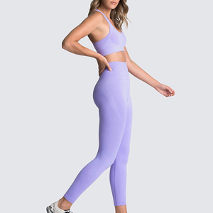 Ensemble de yoga 2 pièces pour femme, grande taille, personnalisé, sans couture sur le devant, respirant, écologique, séchage rapide, collection été, mode sport - Product Image 6