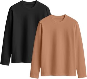 T-Shirt for Fall Solid Color Loose Fit Casual <b>Base</b> <b>Layer</b> for Group Activities Women's Custom Logo Polyester <b>Long</b> <b>Sleeve</b> - Product Image 3