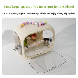 Jaula de Plástico Cuadrada Portátil, Reutilizable y Resistente para Pájaros, Uso en Exteriores, Viajes, Todas las Estaciones, Ideal para Loros, Accesorios para Paseos de Aves - Product Image 3