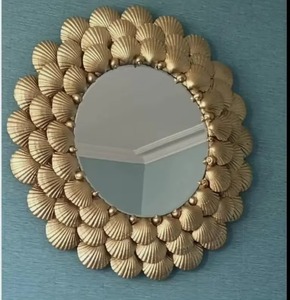 Miroir mural rond en métal doré le plus vendu, style bohème, art décoratif encadré - Product Image 3