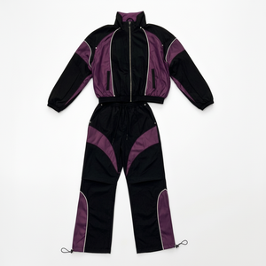 Unisex Lightweight Hooded Tracksuit Set Green <b>Jacket</b> Black Pants Full Sleeve Zipper Front Side Pockets Sporty Design Spring Wear - Product Image 4