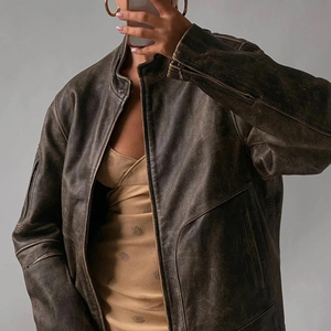 Veste en cuir pour femme, vente en gros, nouvelle mode, coupe-vent, très tendance - Product Image 5