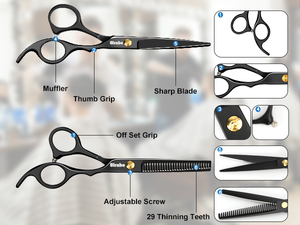 Ciseaux à cils professionnels Ovexa Surgical 10 mm, ciseaux de barbier, pointe lisse, prise en main parfaite, acier inoxydable durable, expédition immédiate, salon - Product Image 5