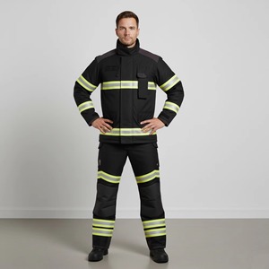 Traje de Bombero de Alta Visibilidad, Resistente al Fuego, de Poliéster Ignífugo, Equipo de Seguridad Impermeable para la Lucha Contra Incendios - Product Image 4