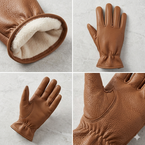 Premium Quality Durable Breathable Heavy Duty Buffalo Grain Leather <b>Driver</b> Working <b>Gloves</b> Anti-Static Heat Resistant Waterproof - Product Image 5