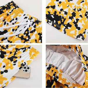 Custom Men's <b>Camo</b> Basketball Mesh <b>Shorts</b> Yellow Black White Quick Dry Athletic Team Sports <b>Shorts</b> - Product Image 5