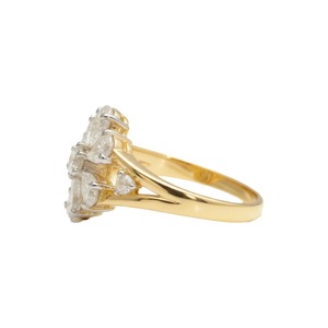 Anillo de Compromiso de Oro de 14K con Diamante Cultivado en Laboratorio de 1 Quilate, Corte Pera, Diseño de Racimo de Flores, Engaste de Puntas, Joyería Fina de Lujo para Bodas y Fiestas - Product Image 2