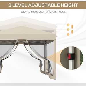 210D Oxford 10FT X 10FT Instant Pop up <b>Canopy</b> <b>Tent</b> Height Adjustable with Netting for Parties and Screen Room House - Product Image 6