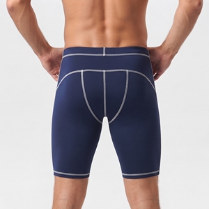 Shorts de compression sportifs personnalisés avec logo OEM pour hommes - Entraînement en salle de sport, yoga, couche de base légère, séchage rapide, anti-UV, écologiques - Product Image 3