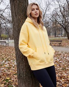 Heavyweight Hoodie Premium Brushed Fleece Casual Fashion Factory Women's Cotton Blend Hoodie Relaxed Streetwear Hoodie - Product Image 4