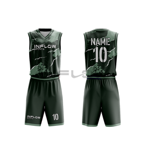 Ensemble d'uniformes de basketball pour hommes - Nom et numéro personnalisés, 100% polyester, séchage rapide, respirant, maillots d'équipe imprimés par transfert thermique - Product Image 1