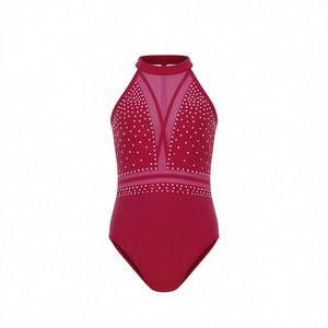 Justaucorps de cheerleading personnalisés en spandex et polyester, blanc, rose, bleu, pour adultes et jeunes filles, pour la scène, détection par aiguille, à prix abordable - Product Image 3
