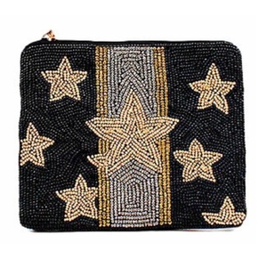 Monedero Negro con Cuentas y Estrella Dorada, Cierre de Cremallera, para Colección de Monedas, Estuche para Tarjetas y Bolsa de Maquillaje, Accesorio de Regalo para Niñas y Mujeres - Product Image 6